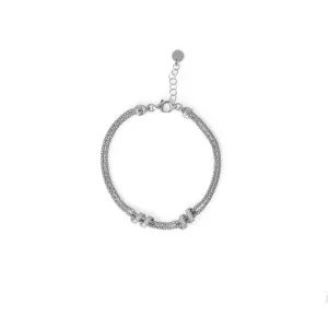 7" 1" Italian Rhodium Plated Coreana CZ Wrap Bracelet