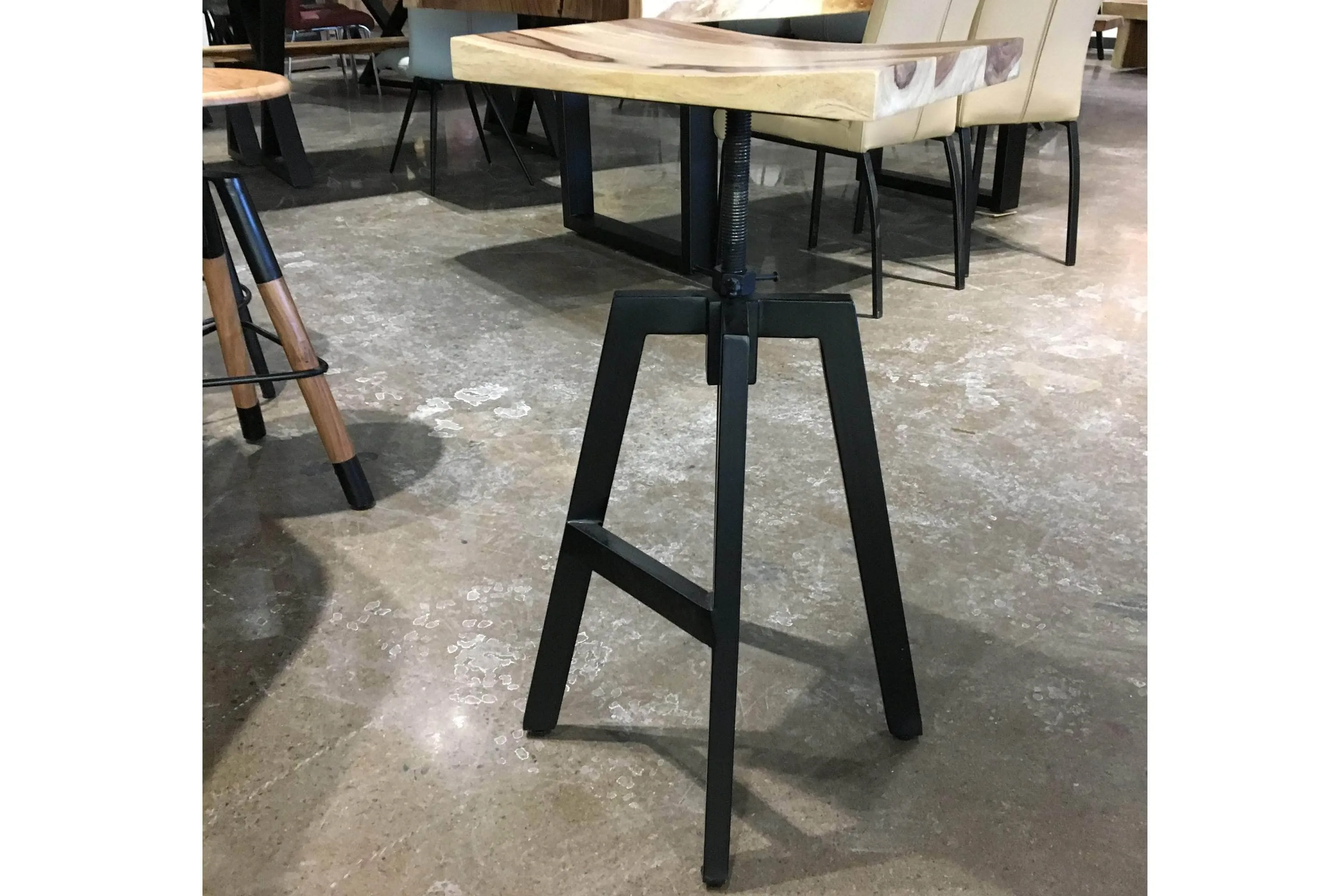 Adjustable Height Wood Dining Stool - Available with 2 Wood Types