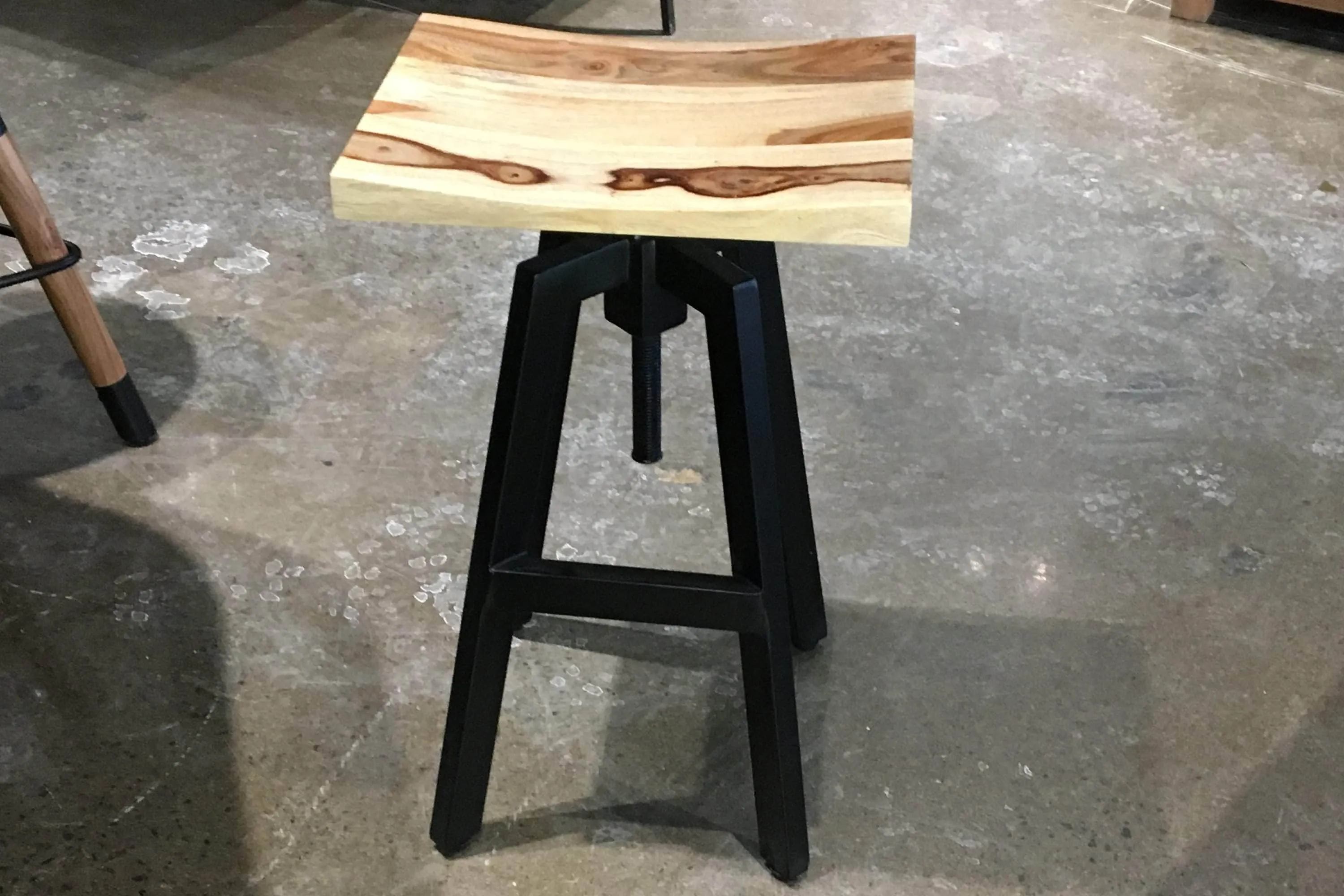 Adjustable Height Wood Dining Stool - Available with 2 Wood Types