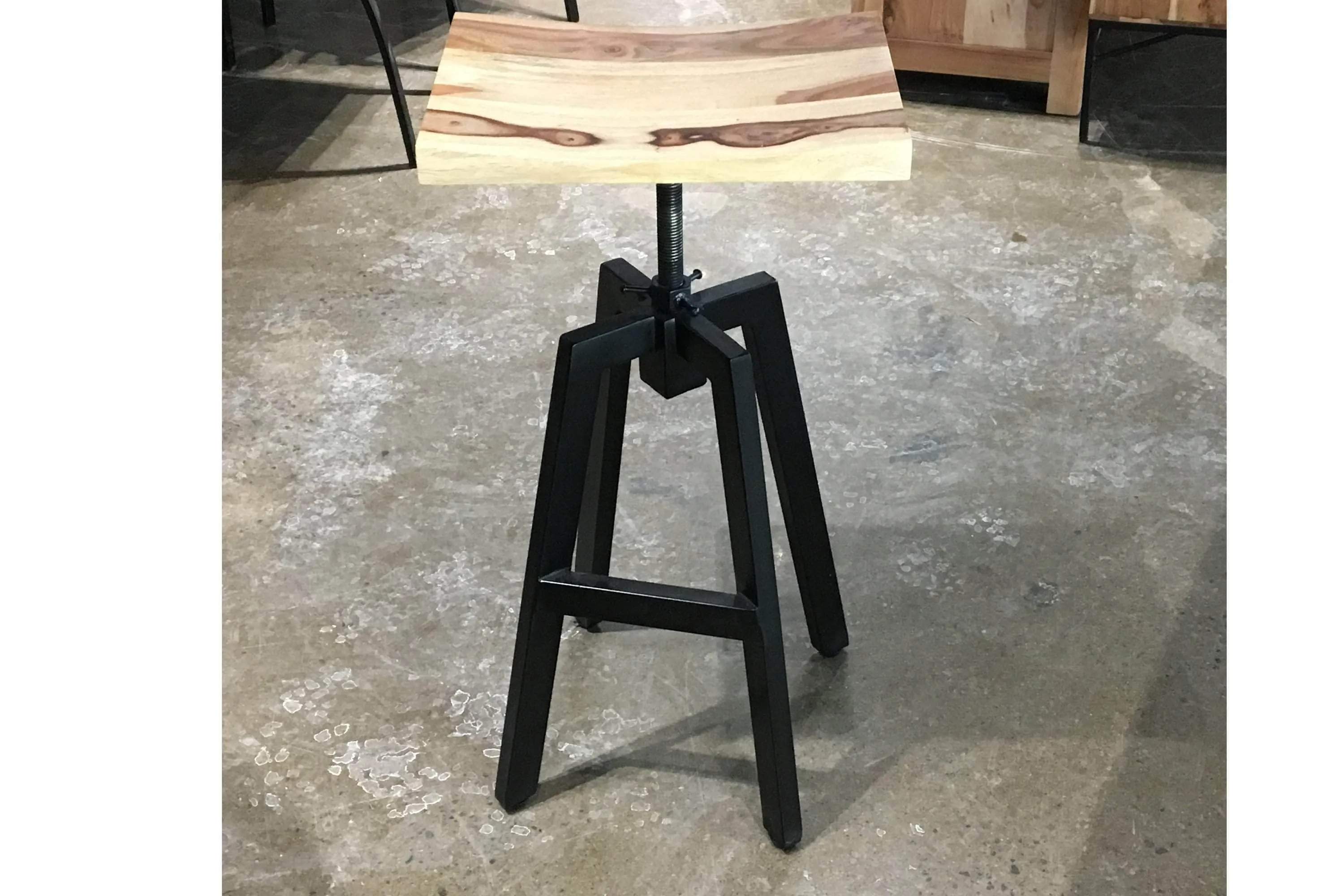 Adjustable Height Wood Dining Stool - Available with 2 Wood Types