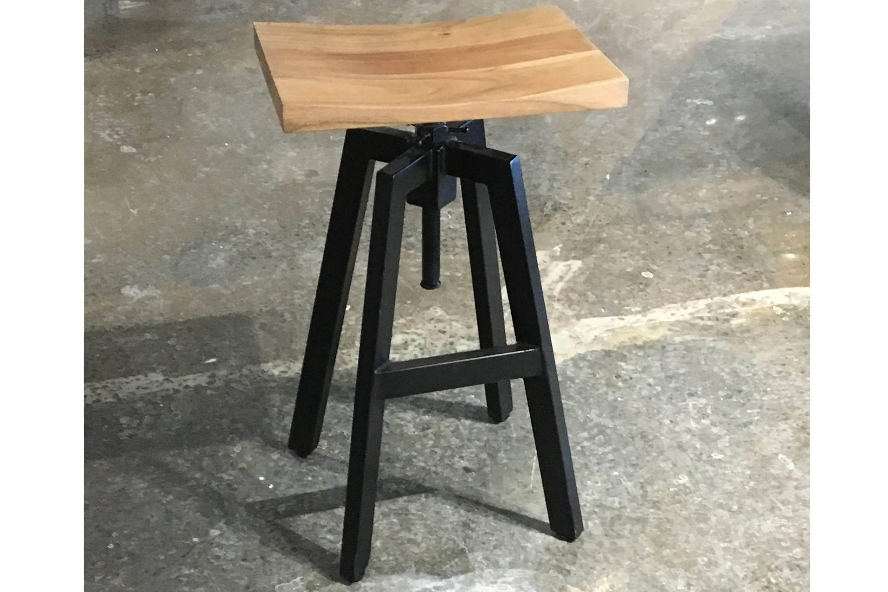 Adjustable Height Wood Dining Stool - Available with 2 Wood Types