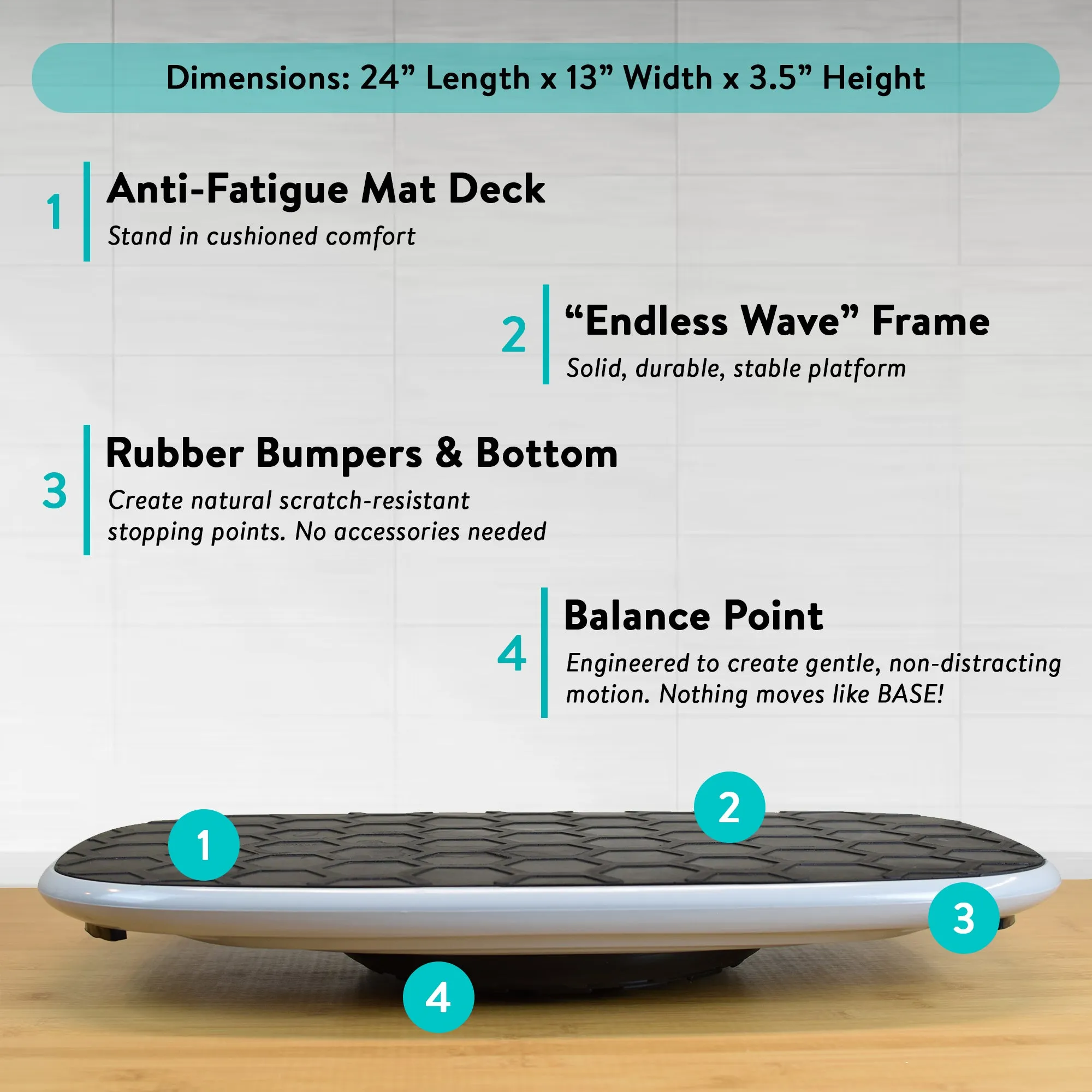 BASE Standing Desk Balance Board   Anti-Fatigue Mat