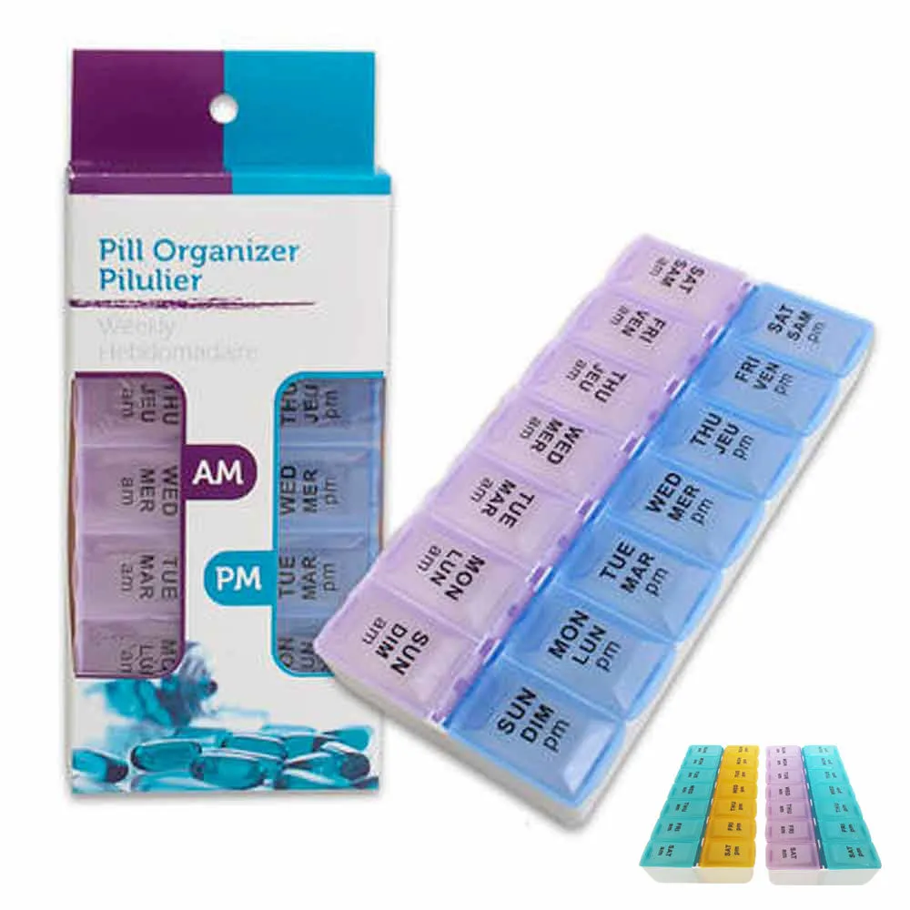 Daily Pill Box AM PM Organizer Case Medicine Storage Vitamin Tablet  Holder New