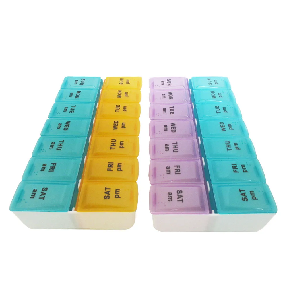 Daily Pill Box AM PM Organizer Case Medicine Storage Vitamin Tablet  Holder New