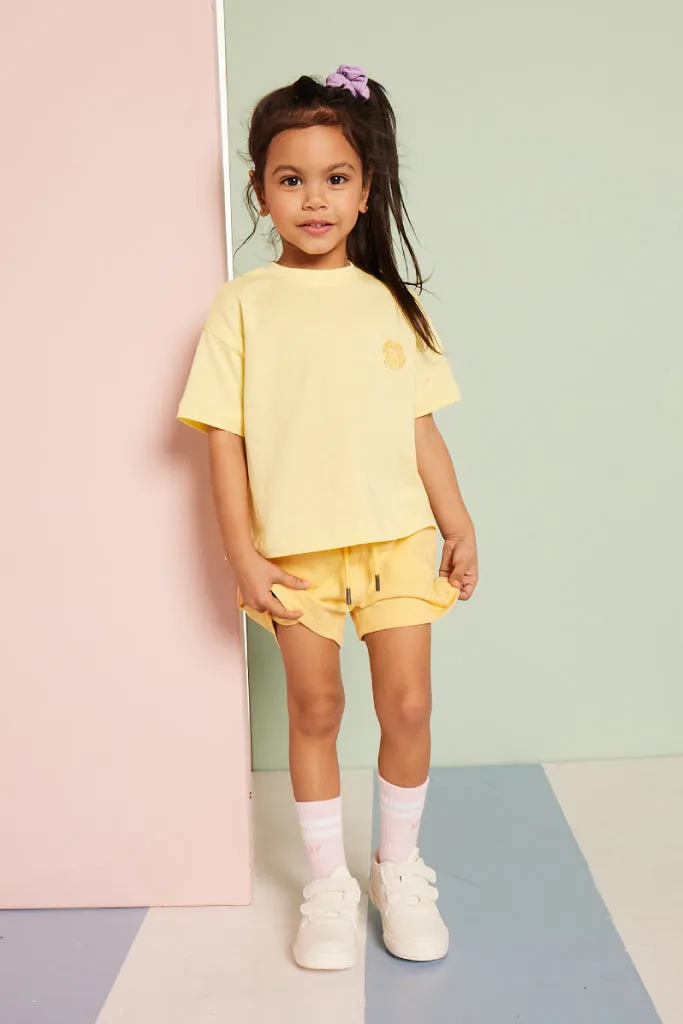 Girls Cropped Tee _ 153145 _ Yellow