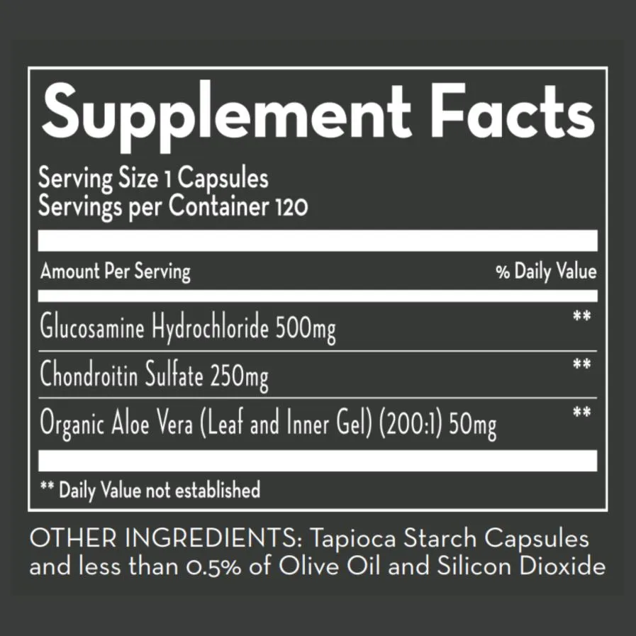 Glucosamine & Chondroitin | with Super-Strength Aloe Vera - 120 Capsules