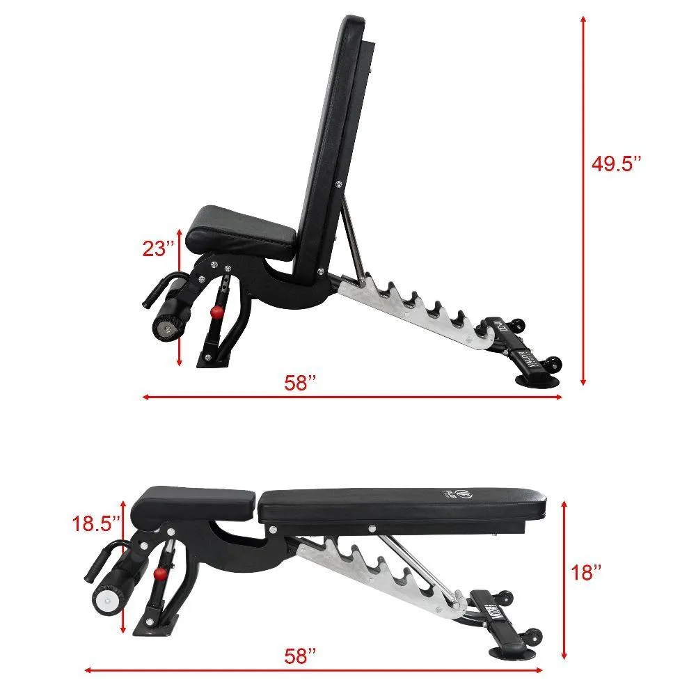 Heavy Duty Flat - Incline - Decline Weight Bench