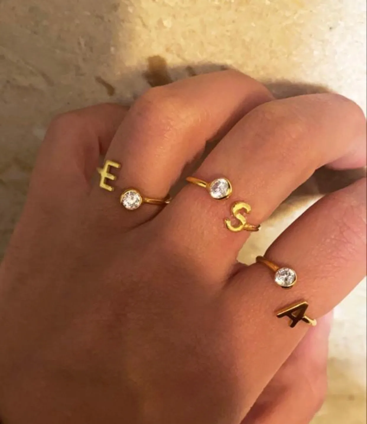 Initial   Bezel Customized Ring