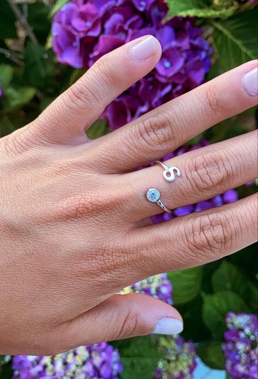 Initial   Bezel Customized Ring