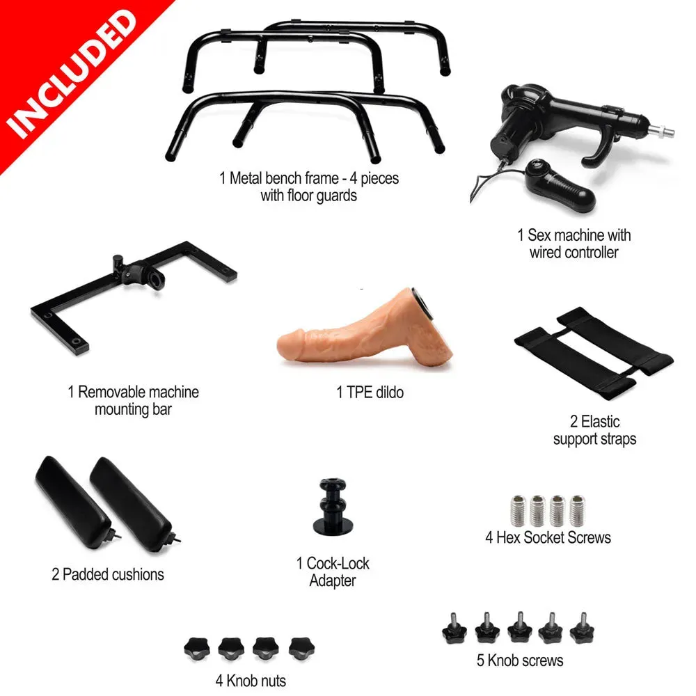 LoveBotz Bangin Bench Deluxe with Sex Machine -  Sex Bench with Mains Powered Machine