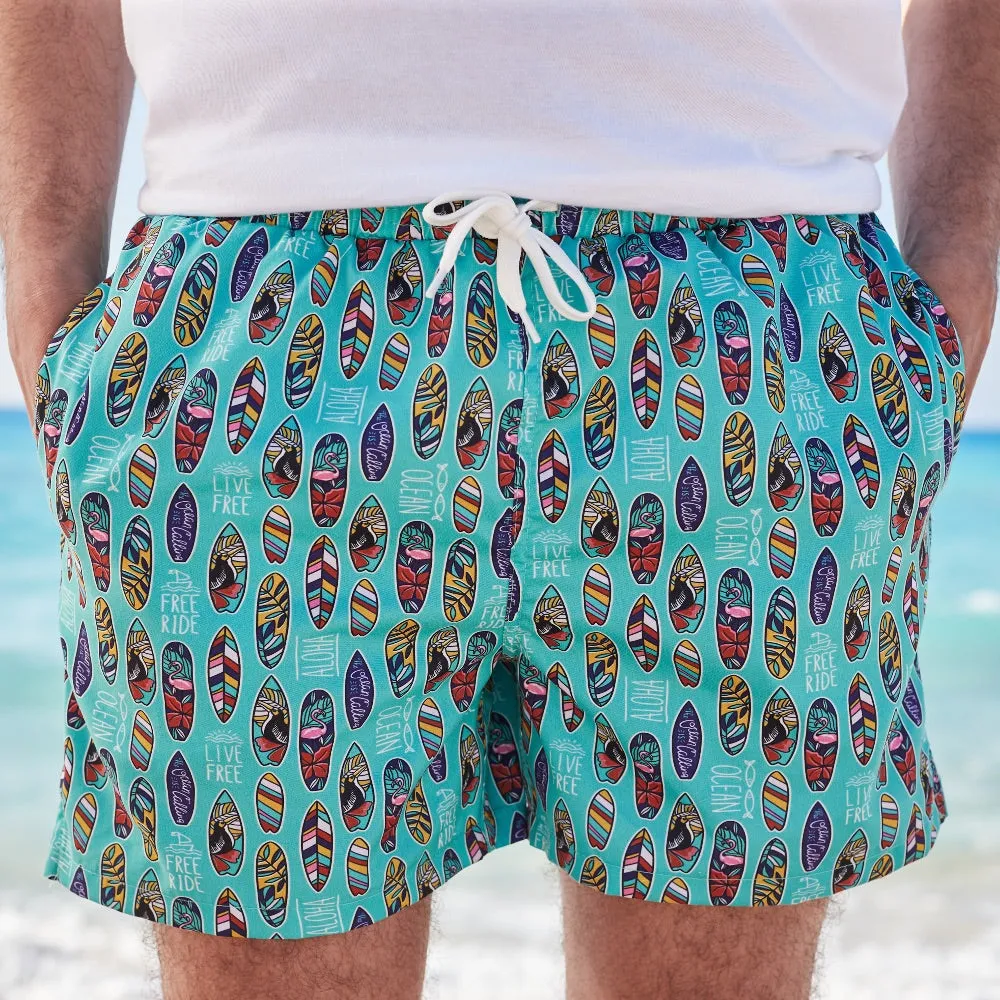 Men summer swimwear Surf boards