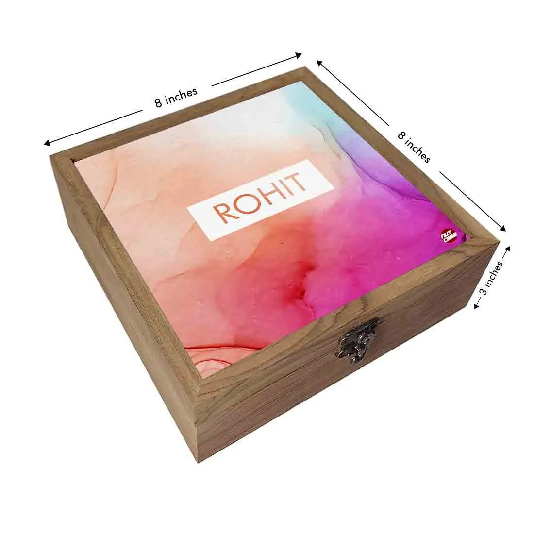Personalised Jewellery Makeup Organizer Box with Name - Watercolor