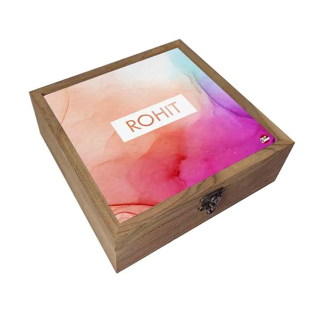 Personalised Jewellery Makeup Organizer Box with Name - Watercolor