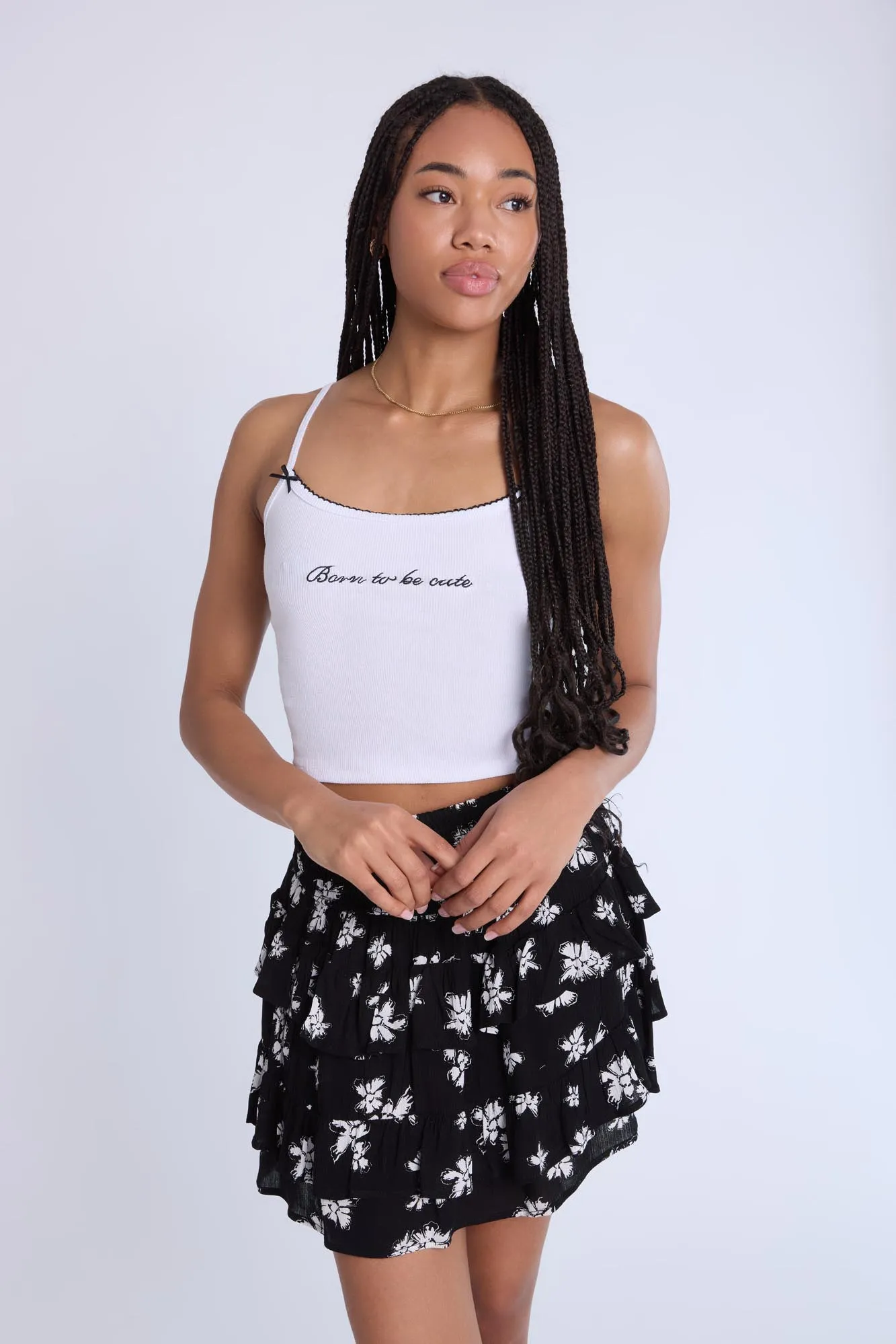 Ribbed Picot Edge Camisole