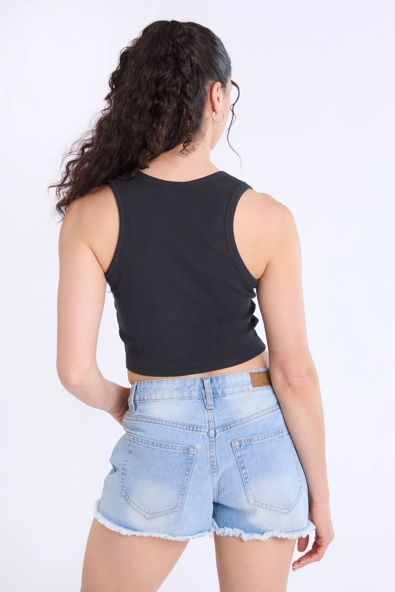 Ribbed Scoop Neck Tank Top