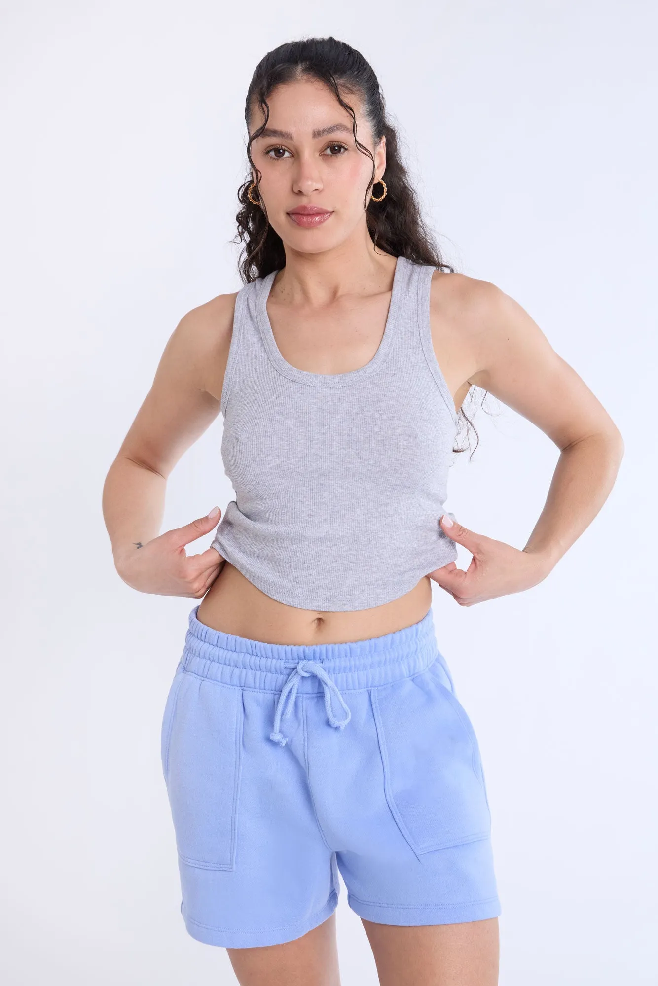 Ribbed Scoop Neck Tank Top