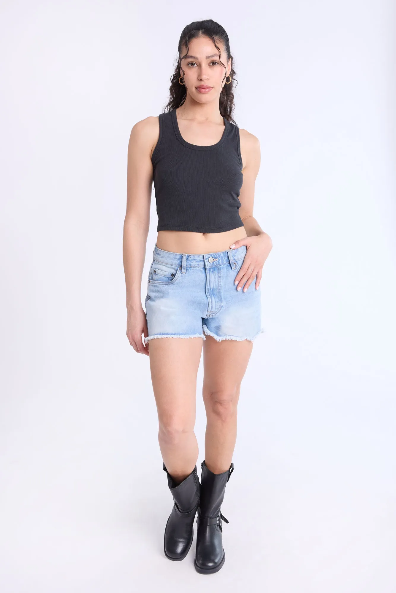 Ribbed Scoop Neck Tank Top