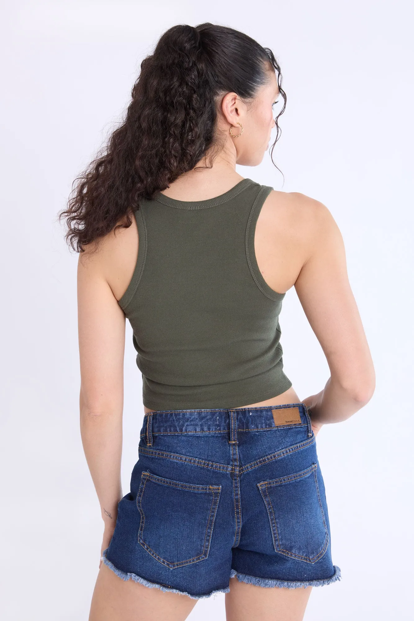 Ribbed Scoop Neck Tank Top