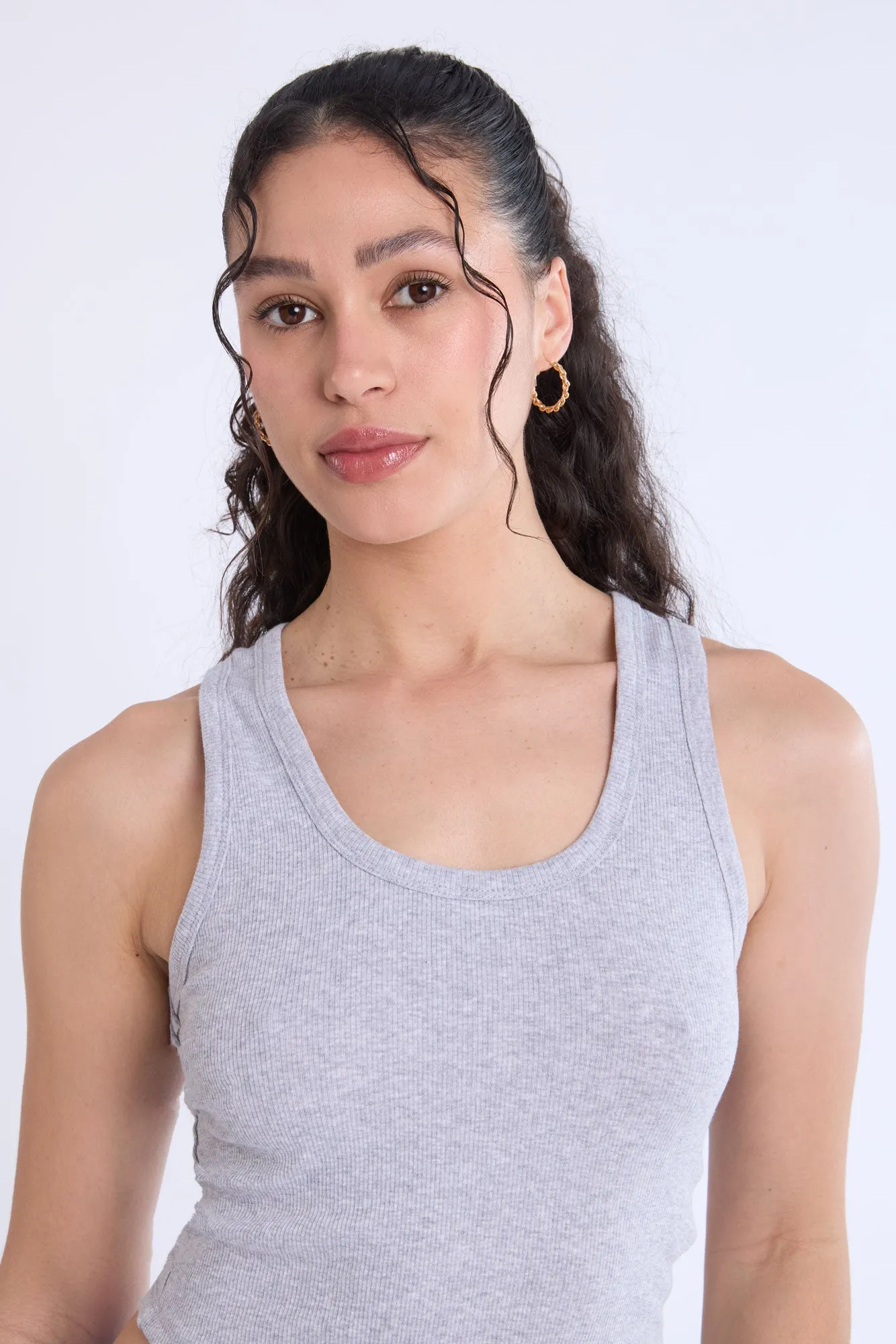 Ribbed Scoop Neck Tank Top