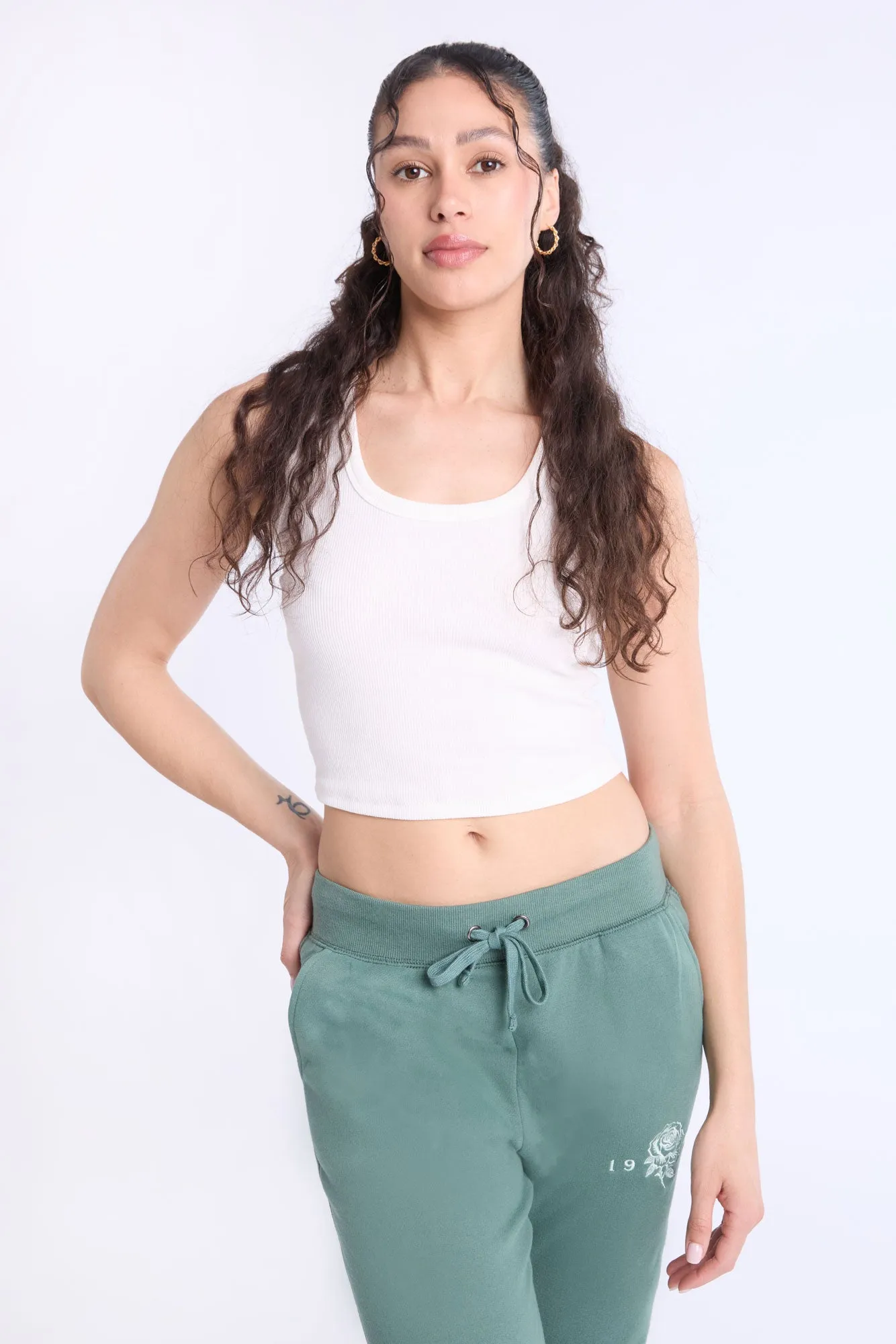 Ribbed Scoop Neck Tank Top