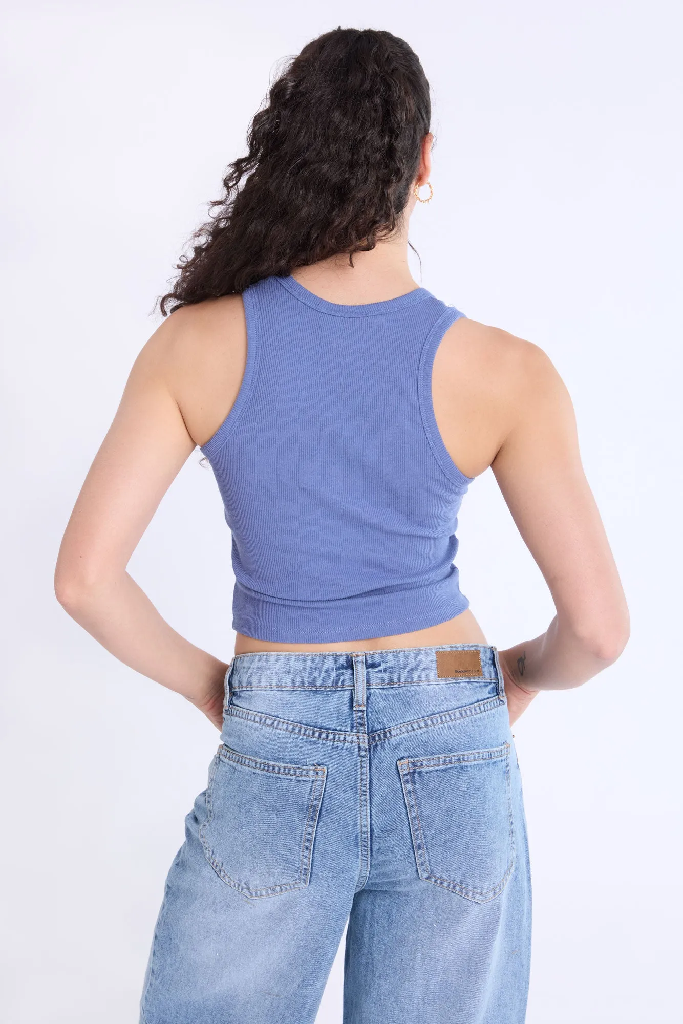 Ribbed Scoop Neck Tank Top