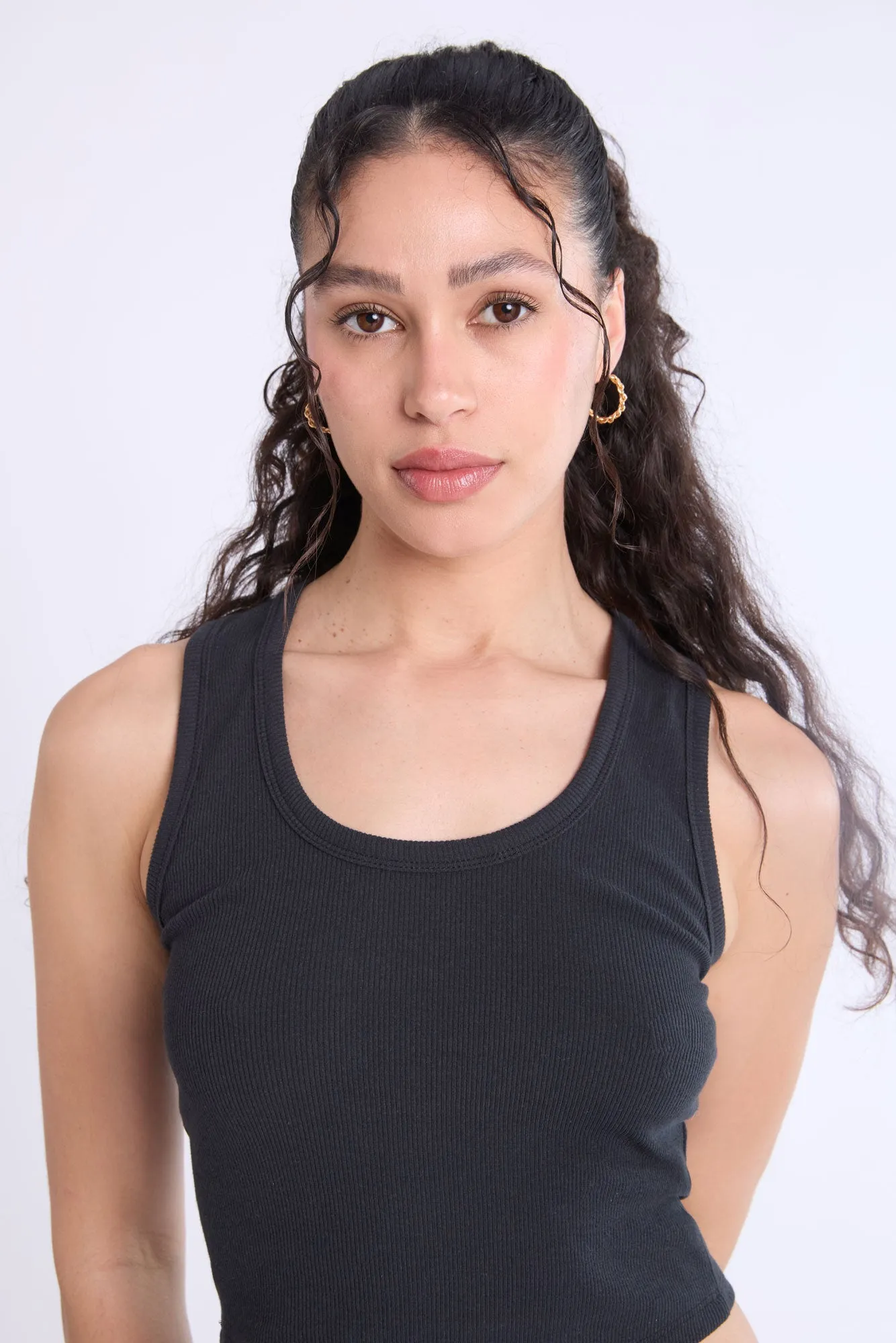 Ribbed Scoop Neck Tank Top