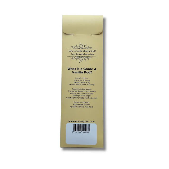 UNCANG TEA: Vanilla Pod- 3 Pods (Grade A)