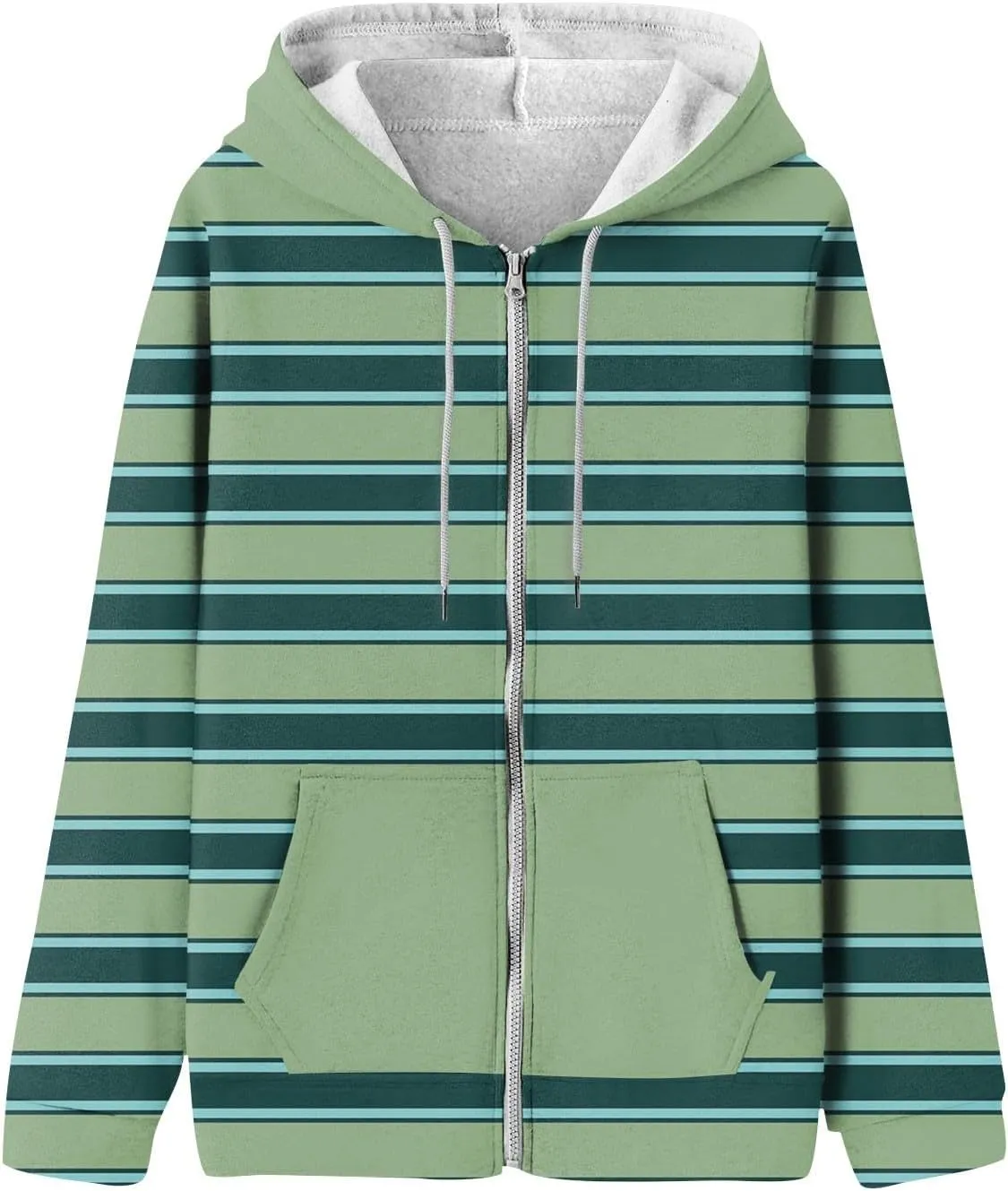 Zip Up Hoodies, Long Sleeve Oversized Full-zip Hoodie Sweatshirts Y2K Jacket Pockets Fall Fashion Clothes
